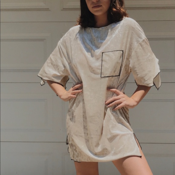 Zara Velvet Beige Shirt Dress - Picture 3 of 7